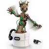 LEGO Marvel Dancing Groot figura de ação animada de construção – Personagem dos Guardiões da Galáxia – conjunto interativo de acionamento manual para crianças – super-herói