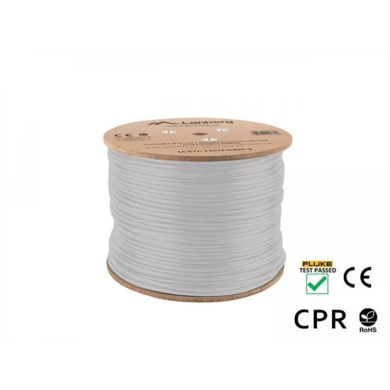 Cabo de rede Lanberg LCS7L-11CU-0305-S RJ45 Cat7 305 m branco