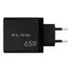 Carregador de parede LCD tomada USB + USB-Cx2 PD 65W GAN preto com wattímetro
