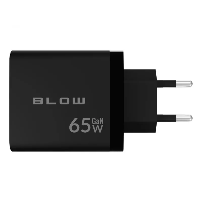 Carregador de parede LCD tomada USB + USB-Cx2 PD 65W GAN preto com wattímetro