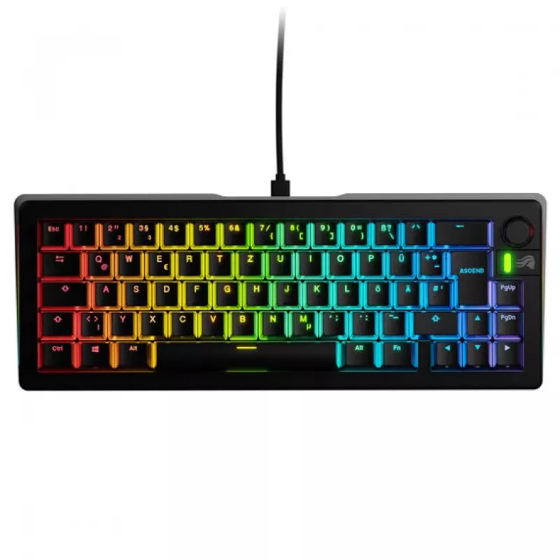 Teclado gaming mecânico pré-montado 65% GLORIOUS GMMK 3 — layout ISO, Fox Switches, preto