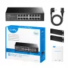 Switch de rede Cudy GS1016 — 16 portas Gigabit Ethernet (10/100/1000), comutação 32 Gbit/s, montagem em rack, alimentação AC