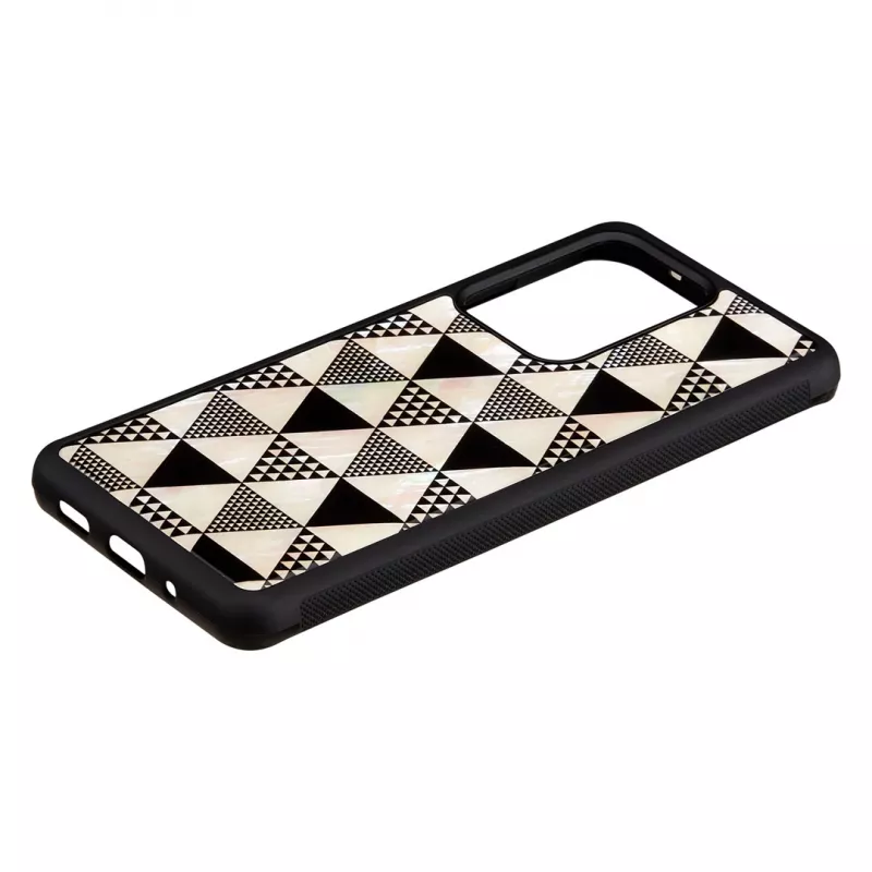 Capa de proteção iKins para Samsung Galaxy S20 Ultra — padrão piramidal, preto