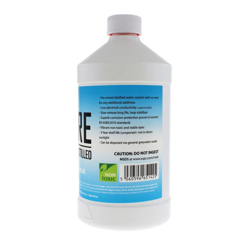 XSPC Pure Coolant 1 L — líquido de refrigeração azul reativo a UV para refrigeração líquida de PC