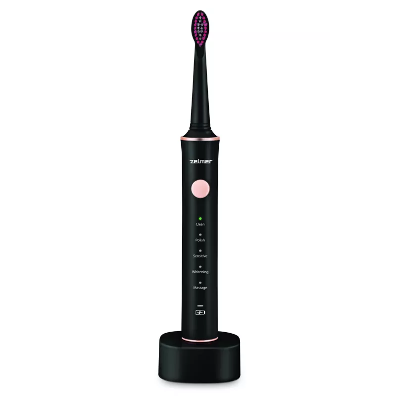 Escova de dentes elétrica ZELMER ZTB2010K preta, recarregável, design compacto