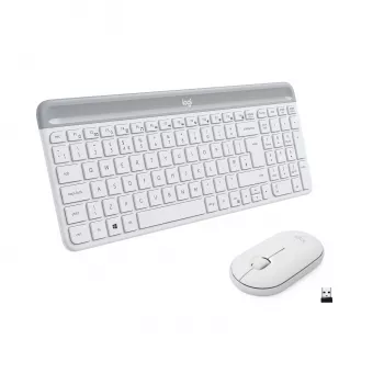 Logitech Slim Wireless Combo MK470 - conjunto teclado e rato - sem fios - 2,4 GHz - espanhol - branco sujo (920-009199)