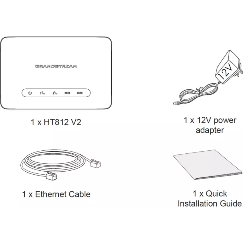 Adaptador VOIP Grandstream HT ATA 812v2