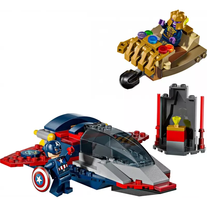 Conjunto de construção LEGO Marvel Super Heroes Capitão América Thanos 76319 — 107 peças, 2 minifiguras, idade 4+