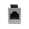 Conector Keystone Inline Cat6 Blindado 8 unid., EQUIP — Formato Plano, RJ-45, 17×35,5×24,4 mm, prateado