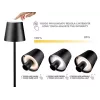 Beper P201UTP118 candeeiro de mesa LED recarregável, 1,5 W, interruptor tátil, regulável, adaptador para garrafa de 33 mm, resistente à água, preto
