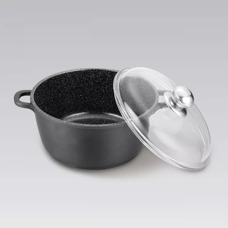 Panela com tampa Maestro MR-4628C, utensílios de cozinha em aço inoxidável, 28 cm de diâmetro, 5,8 L, antiaderente, 2 pegas
