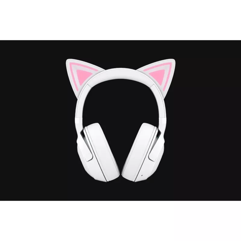 Headset gaming sem fios Razer Kraken Kitty V2 BT branco com Bluetooth, THX Spatial Audio, iluminação RGB