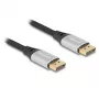Cabo DisplayPort DeLOCK 16K 60 Hz 1 m prateado metal