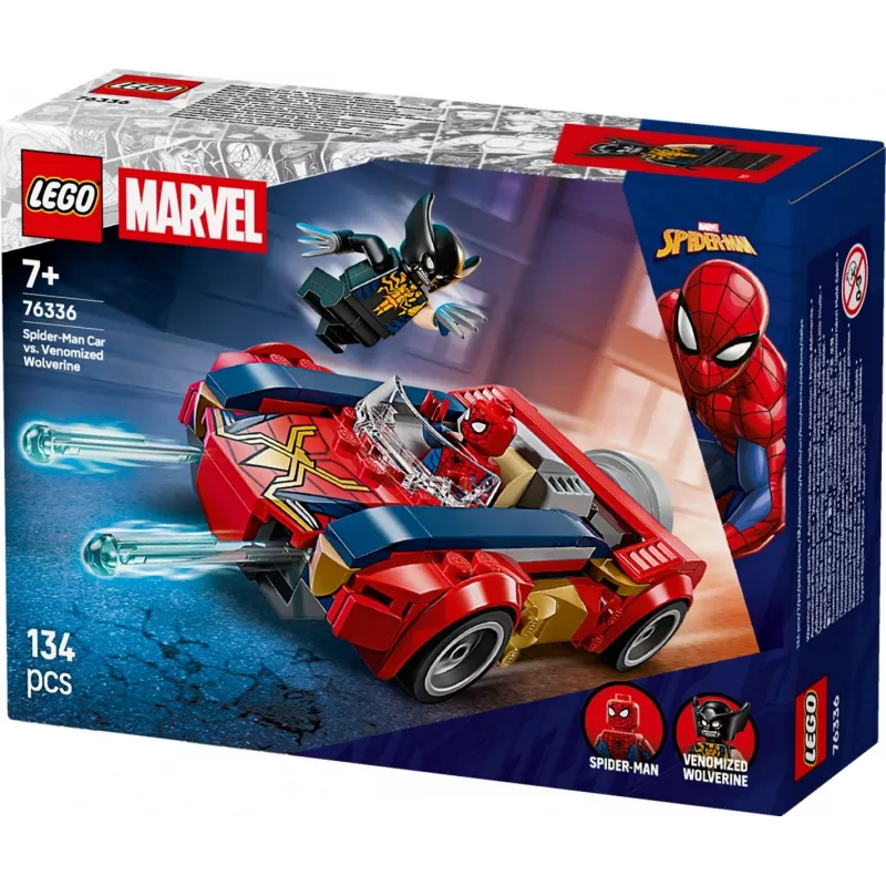 LEGO MARVEL 76336 Carro do Spider-Man vs. Wolverine venomizado