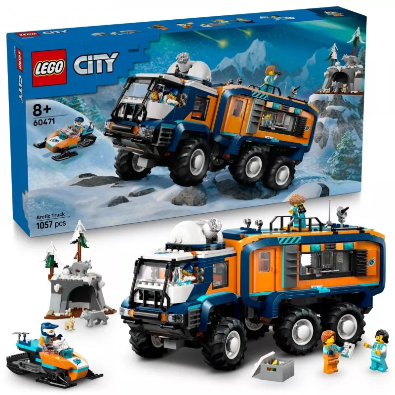 LEGO City Camião de expedição ao Ártico 60471 – conjunto de 1064 peças com 4 minifiguras, laboratório móvel, para crianças a partir dos 8 anos