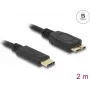 Cabo USB DeLOCK USB 3.2 Gen 1 2m USB C Micro-USB B preto