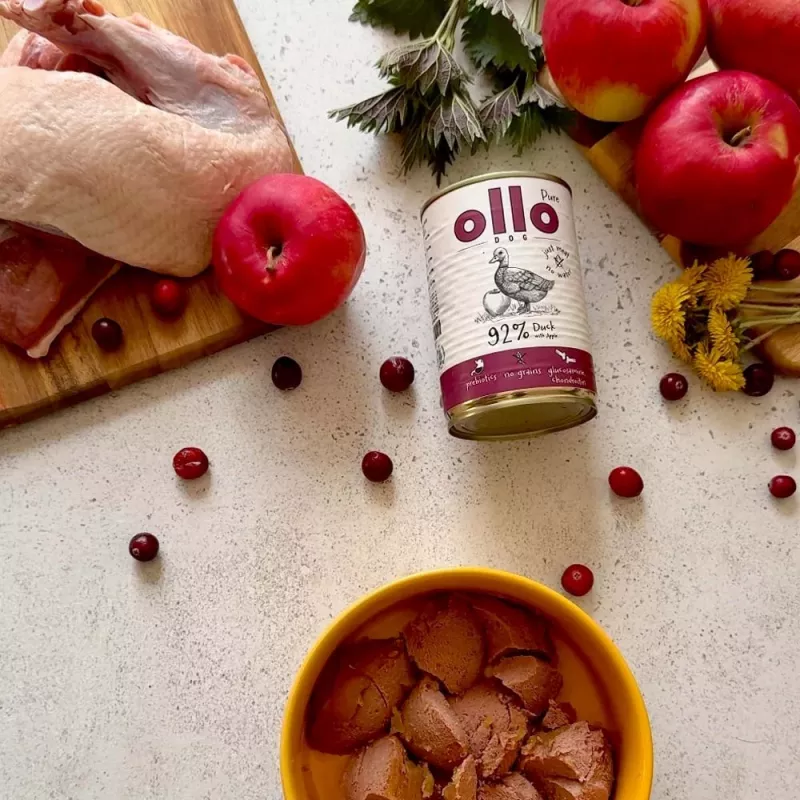 OLLO Pure Duck com maçã - Comida húmida para cães - 400 g