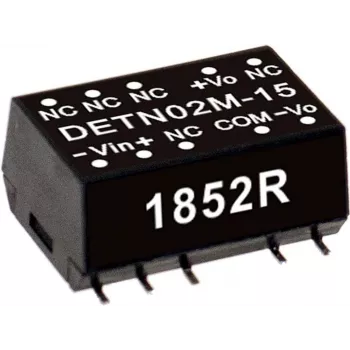 Conversor DC‑DC Mean Well DETN02L-05, 2 W, entrada 4,5–5,5 V, saída 200 mA, 10,9×15,2×7,1 mm