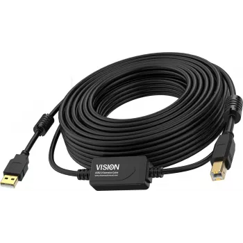 Cabo USB Vision TC 10MUSB+/BL/2 USB 2.0 10m USB A USB B preto