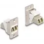 DeLOCK módulo Keystone para montagem em painel, fibra ótica LC Duplex conector fêmea-conector fêmea, cónico, bege prateado branco