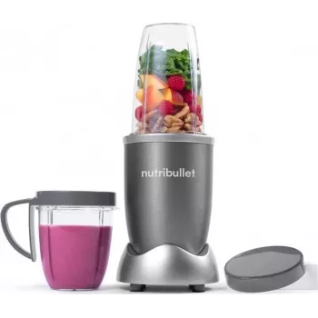 Liquidificadora de copo NUTRIBULLET NB606B 600W, jarro Tritan 0,7L, 6 lâminas, 1 velocidade, copo 500ml, cinzento