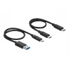 Leitor de cartões DeLOCK USB Type-C para CFast SD + hub USB