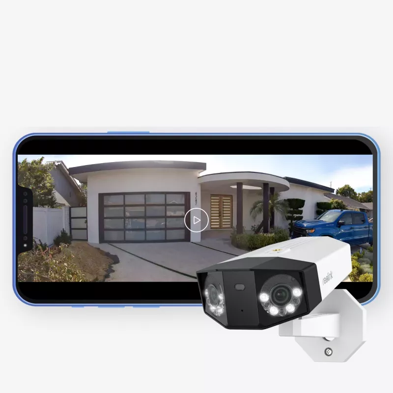Câmara de vigilância IP Reolink DUO Series P750 exterior Bullet 16 MP 7680×2160 CMOS 1/2,7 polegadas 2,8 mm 180°×55° PoE IP67 luz integrada microfone altifalante