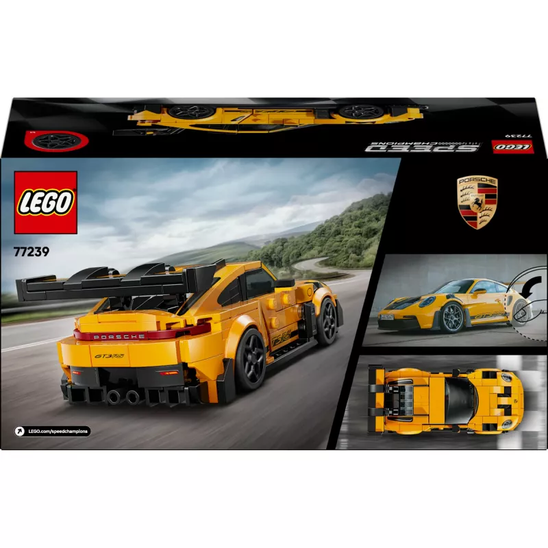 Brinquedo de construção LEGO Porsche 911 GT3 RS Speed Champions 77239 — escala 1:18, 348 peças, 9+ anos