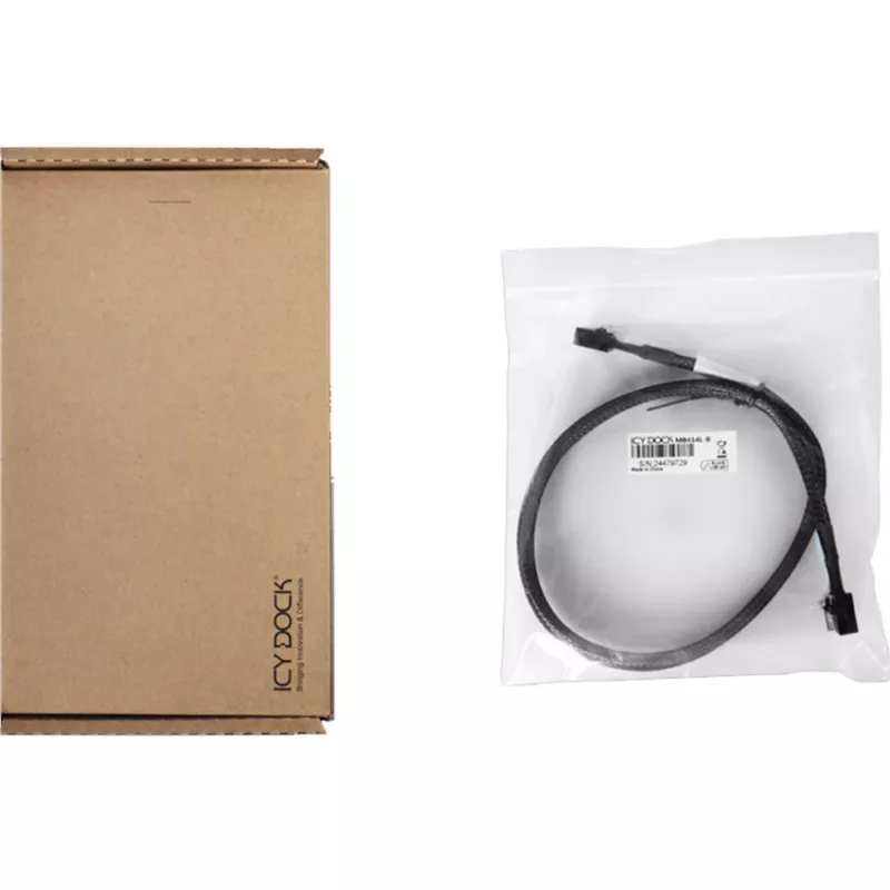 Cabo ICY DOCK MB414L-B MCIO 4i SFF-TA-1016 para MCIO 4i SFF-TA-1016, 0,5 m