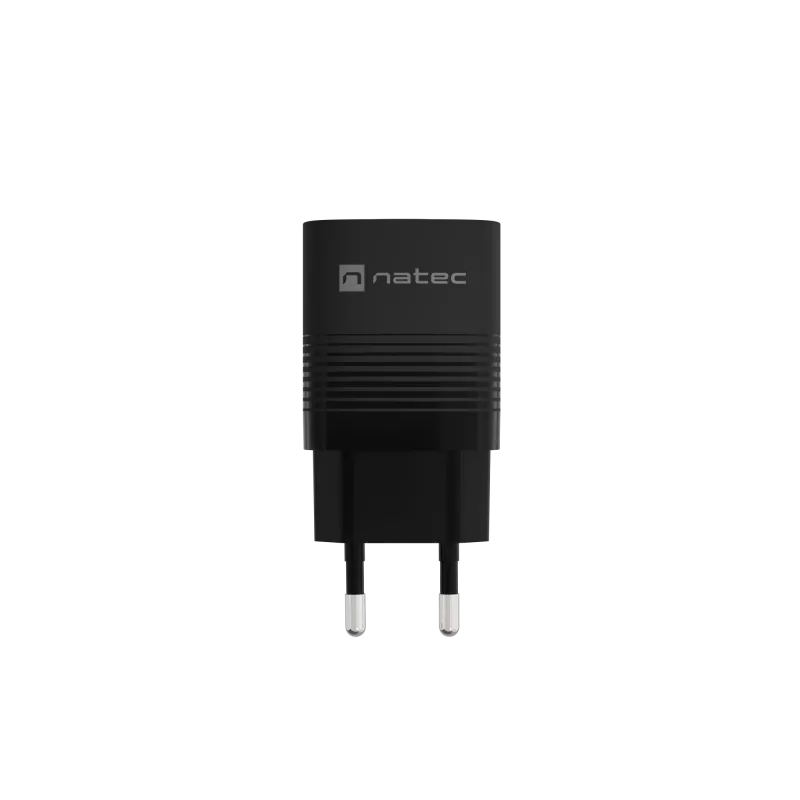 Carregador com fio NATEC para dispositivos móveis NUC-2141, 30W, USB-C PD 3.0 + USB-A QC 3.0, 110–240V, preto