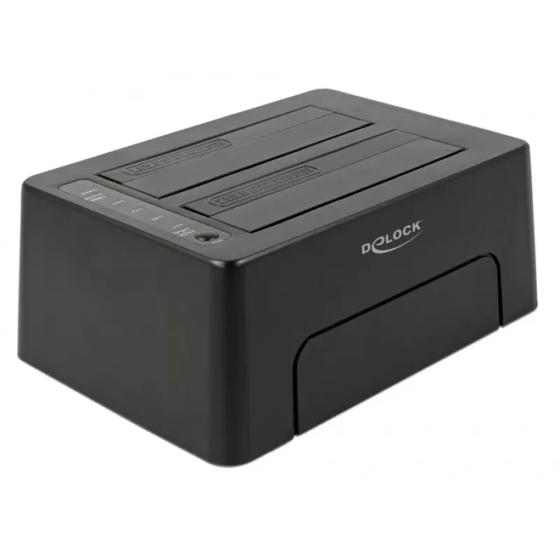 DeLOCK - Docking station para HDD compartimentos: 2 - SATA 6Gb/s - 6 Gbit/s - USB 3.1 (Gen 2) - preto (63957)