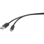 Cabo USB Renkforce RF-4536470 0,15 m USB 3.2 Gen 1 (3.1 Gen 1) USB A USB C preto (RF-4536470)
