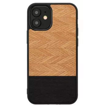 Capa de proteção Man and Wood para iPhone 12 mini Herringbone Nero preto