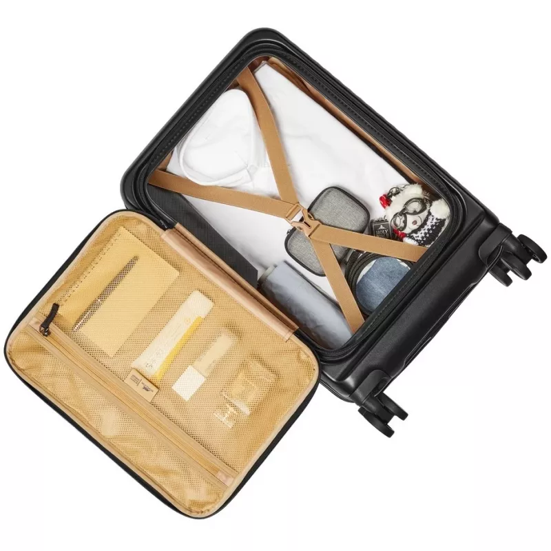 Mala de cabine Rivacase 8180 Clark ECO – bagagem de mão, concha rígida, preta