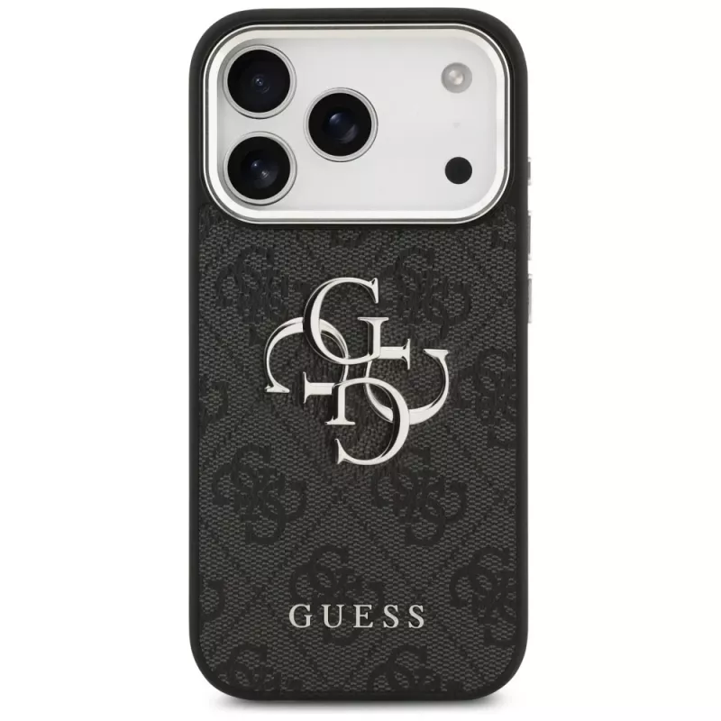 GUESS | Hardcase 4G | capa traseira | iPhone 17 Pro Max | Apple | pele ecológica/PC/plástico/TPU | preto