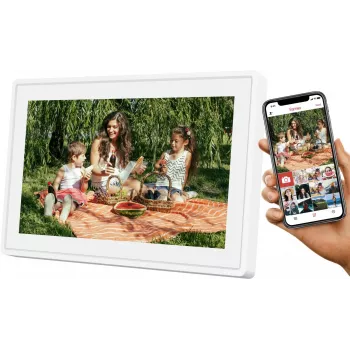 Moldura digital SENCOR SDF1092W 10,1 polegadas ecrã tátil IPS, 1280×800, Wi-Fi, 4,6 GB internos, MicroSD, app Frameo