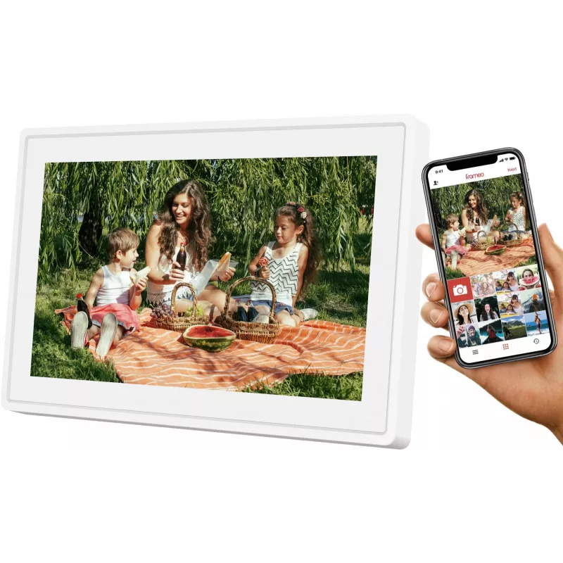Moldura digital SENCOR SDF1092W 10,1 polegadas ecrã tátil IPS, 1280×800, Wi-Fi, 4,6 GB internos, MicroSD, app Frameo