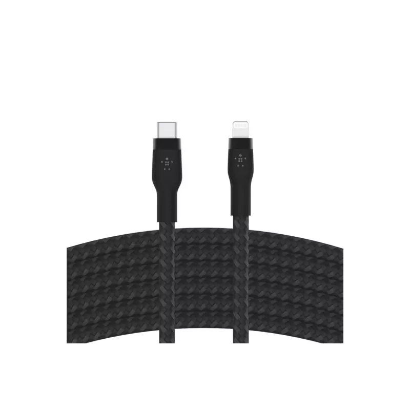 Belkin BOOST CHARGE - Cabo Lightning - USB-C macho de 24 pinos para Lightning macho - 3 m - preto - para Apple iPad/iPhone/iPod (Lightning)