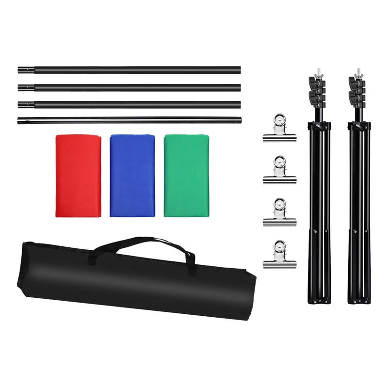 Conjunto de fundo fotográfico Puluz 2x3m/tripé + 3 fundos fotográficos PKT5205