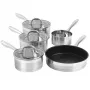 Conjunto de panelas Salter BW06746EU7 — aço inoxidável conjunto de 5 peças com tampas