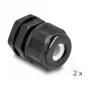 DeLOCK Prensa-cabos EX M16 preto 2 unid. poliamida