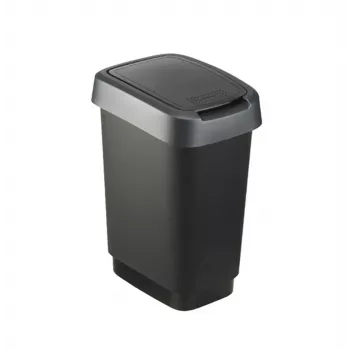 Caixa de arrumação retangular rotho Twist 25 L em polipropileno – 25 L, 476×333×252 mm, preta