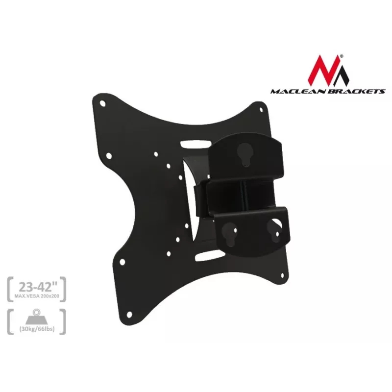 Suporte de parede universal Maclean MC-501A para TV 23-42 polegadas, até 30 kg, VESA 200x200, preto