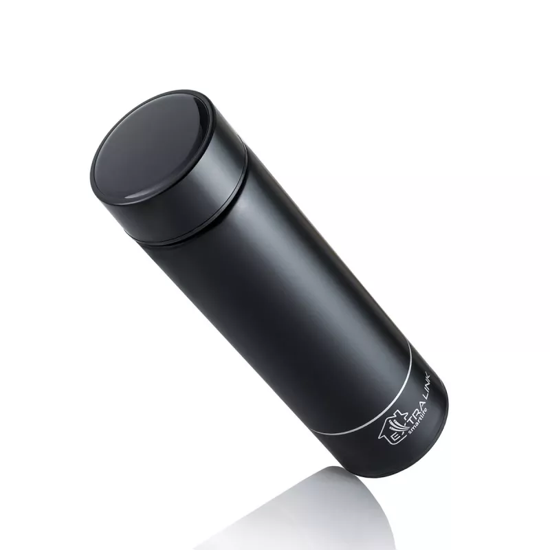 Extralink Smart Travel Mug preto, caneca térmica com visor LED