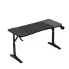 Secretária gaming huzaro Hero 3.6 — retangular 1400×600 mm, altura ajustável 560–790 mm, preto, pernas em H, tampo de 15 mm