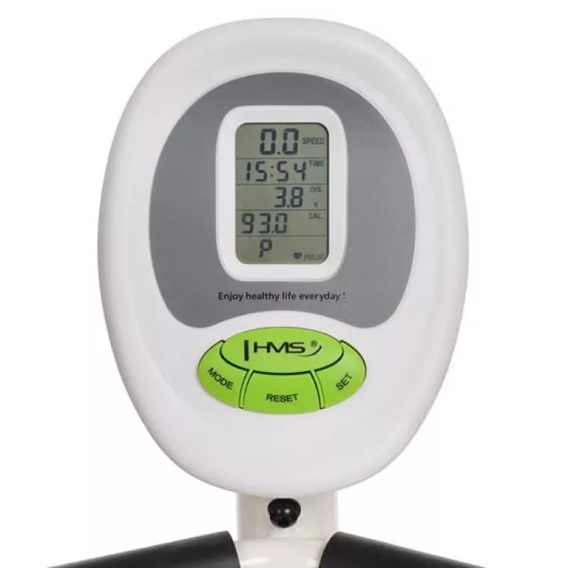 Bicicleta estática magnética horizontal branca e verde HMS R9259
