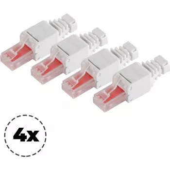 Ficha de rede ShiverPeaks 75011-4 Cat. 6 conetor RJ45 sem ferramentas, 8P8C