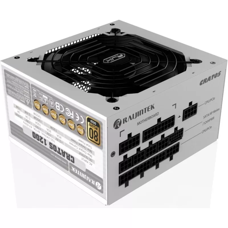 CRATOS 1000 Branco, fonte de alimentação para PC Branco, gestão de cabos, 1000 Watt