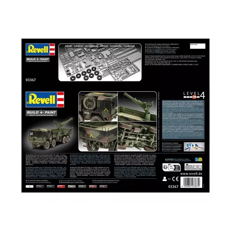 Maquete em plástico REVELL Man 10T Milgl 8x8 camião à escala 1/35