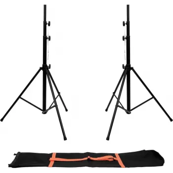 Conjunto de tripé de iluminação EUROLITE LS-1 EU aço com bolsa de transporte, tripé de aço ajustável para luminárias
